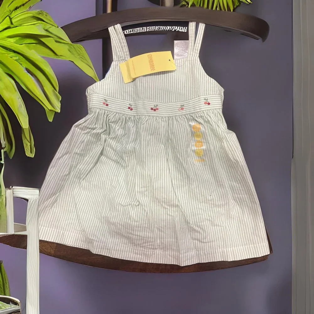 Gymboree NWT Sweet Cherries Striped Embroider Cherries Dress Shorts 3- 6 mos
